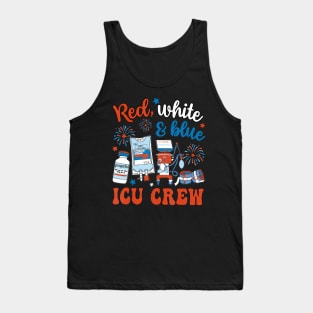 Icu Nurse 4Th July Independence Day Red White Blue Tank Top